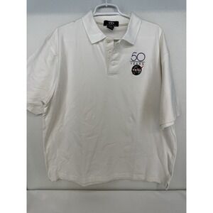 Vantage Men's White NASA 50 Year Short Sleeve Polo Size XL